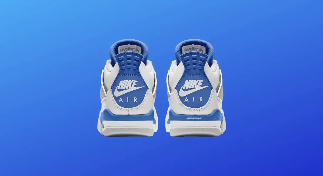 image présentant la air jordan 4 industrial blue de dos pour l'article de blog "les sorties air jordan et nike de 2024!"