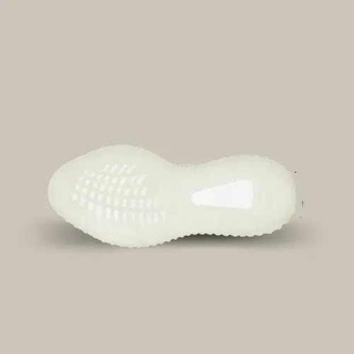 La semelle de la Adidas Yeezy Boost 350 V2 Static (Non-Reflective) de couleur blanche.