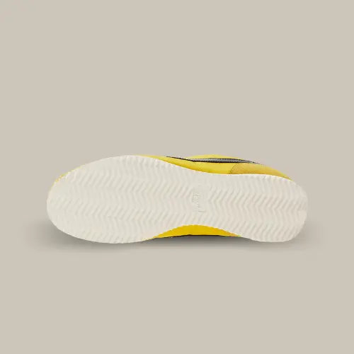 La semelle de la Nike Cortez Vivid Sulfur de couleur blanche.